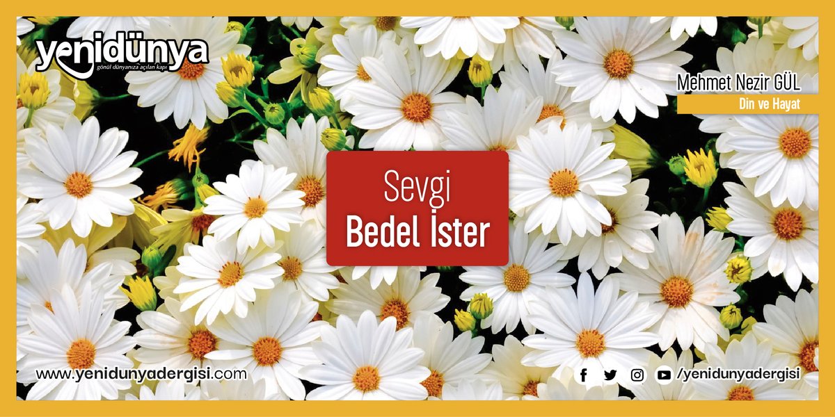 ❝Sevgi Bedel İster❞ 🔹 366. Sayı / Din ve Hayat 🔹 Yazar: Mehmet Nezir Gül @mehmetnezirg Tıkla-Oku⤵ yenidunyadergisi.com/blog/sevgi-bed… #yenidünyadergisi #yenidünyadergisi31yaşında #türkiyeninbilgibirikimi