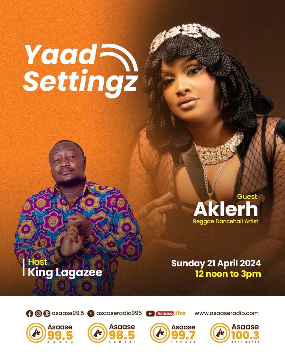 KING LAGAZEE Interviews Ghanaian Reggae Dancehall Artist Aklerh On #YaadSettingz On #AsaaseRadio Live In The Studio

Sunday 21 April 2024

Time: 12pm - 3pm GMT

Stream : asaaseradio.com

#LagazeeSoundIntl #GlobalSettingz