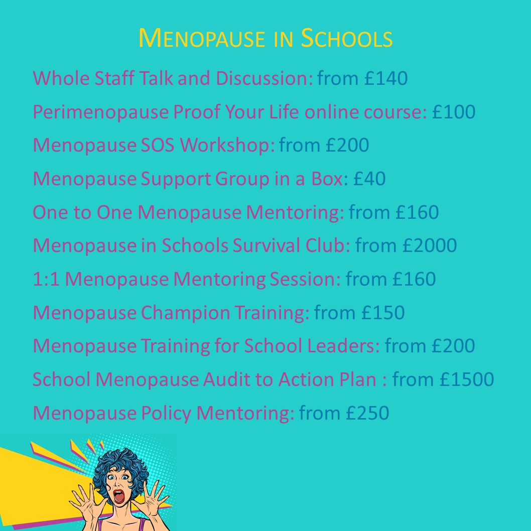 A reminder of what I do and how much it costs. We all want to see our school staff in #perimenopause and into #menopause carry on doing the jobs they love to the best of their considerable ability without a cost to their health. #edutwitter #WomenEd tidycal.com/haclare/quick-…