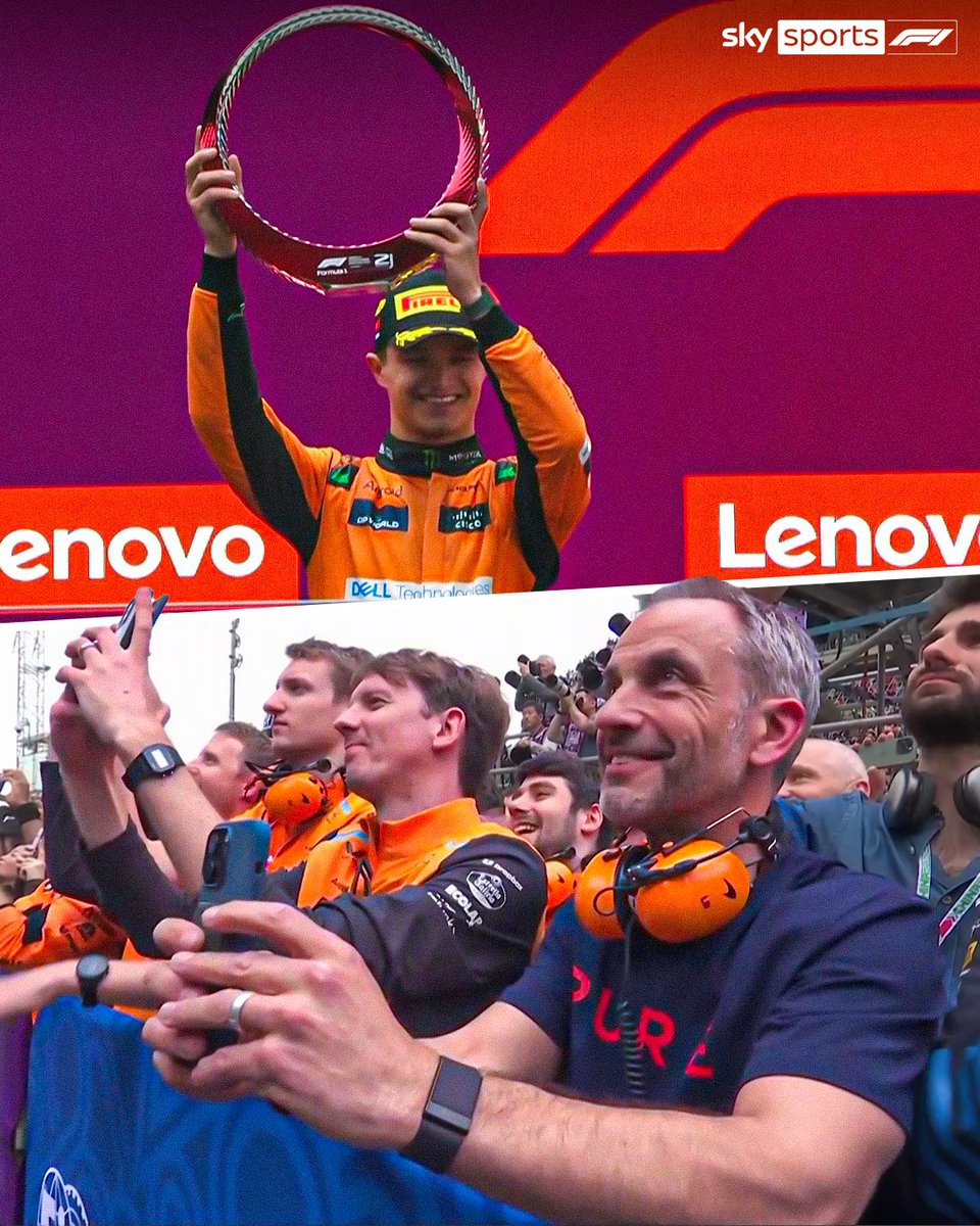Big 'You're doing amazing sweetie!' vibes 🥹✨ Lando's dad and Will Joseph, his race engineer, watch on as he celebrates his P2 🏆