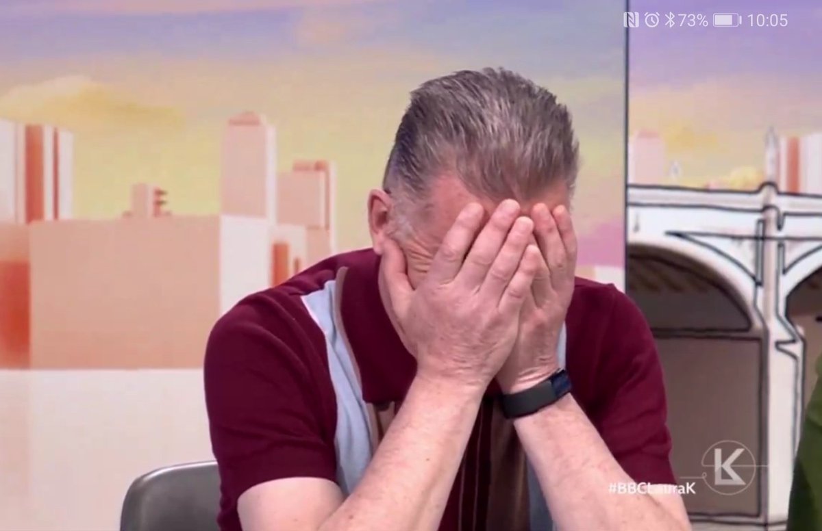 Parody_PM's tweet photo. Chris Packham reacts to Matt Hancock on behalf of the entire nation. 
#BBCLauraK https://t.co/2oGLaTyzYX