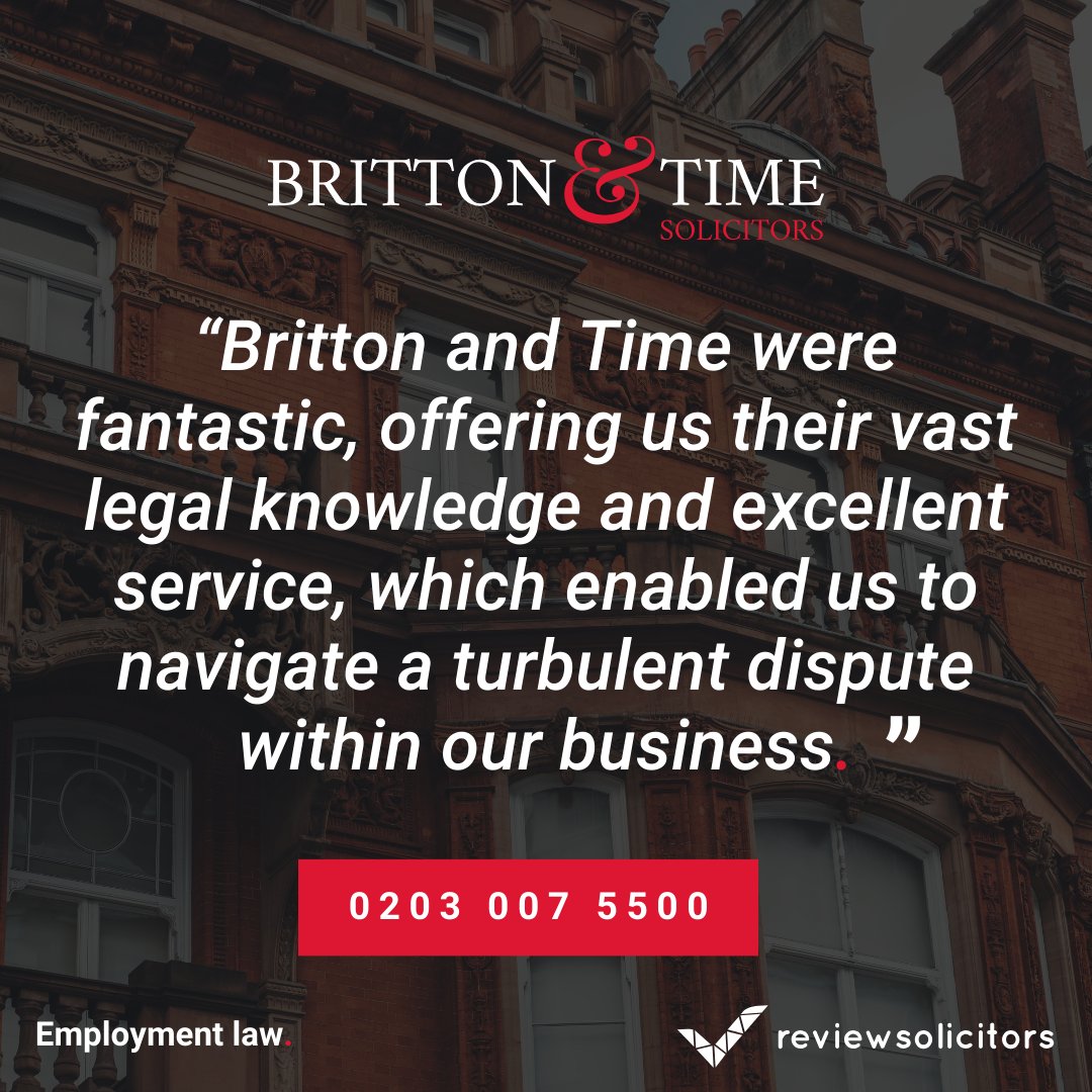 Our #expert team of employment solicitors are on hand to guide you through any employment law matters you may face. Call us today on 0203 007 5500 or visit our website here 🔻 loom.ly/AQtBafA #employmentlaw | #disputes | #shareholders | #brittontime | #workplace