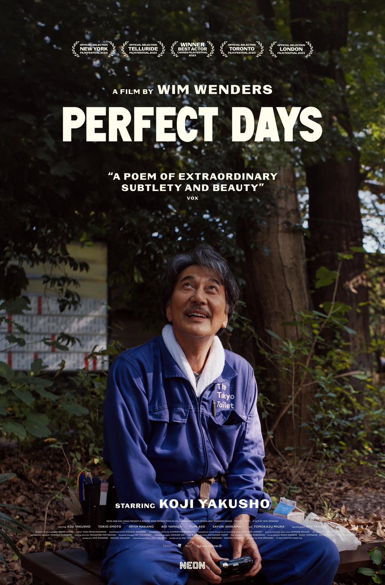 Watched #PerfectDays, a fascinating hymn to the simple life - & to Tokyo. Stress-free, appreciating natural beauty. But (spoiler alert) that final scene….