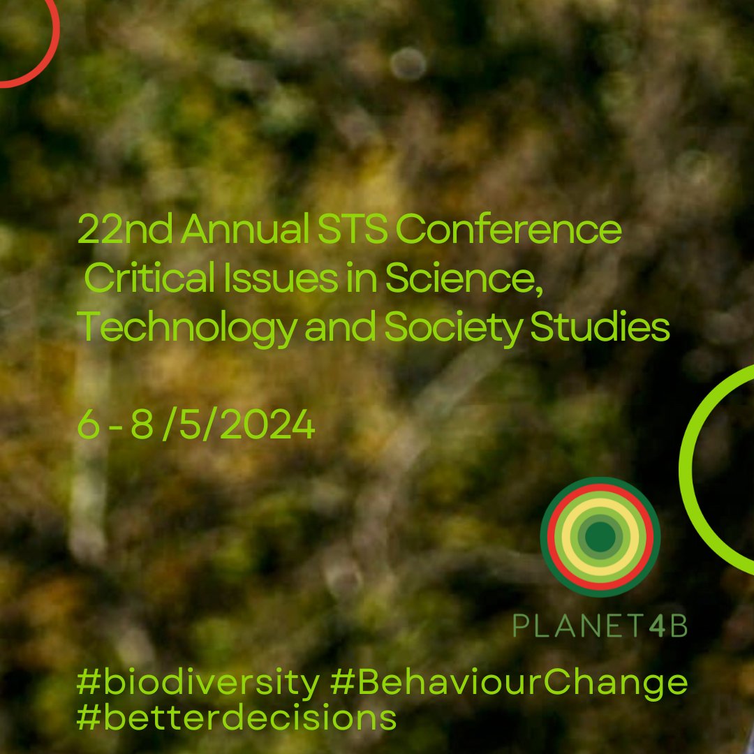 🌍 #PLANET4B's project partner, <a href="/IFZ_Graz/">IFZ Graz</a> will participate next week in the STS conference (Critical Issues in Science, Technology and Society Studies).👉 stsconf.tugraz.at Stay tuned for the updates! #biodiversity #BehaviourChange #betterdecisions