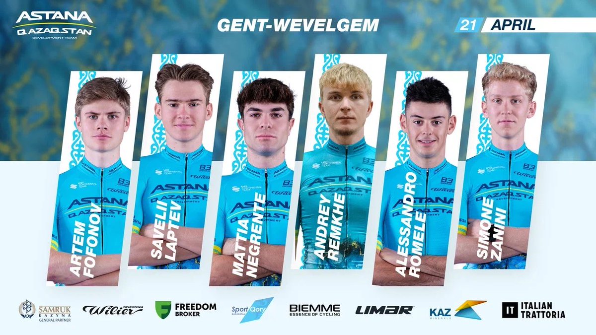 🇧🇪 ROSTER: @GentWevelgem Today we are racing in Belgium! Here is our team selection for #GentWevelgem #AstanaQazDev #GW24