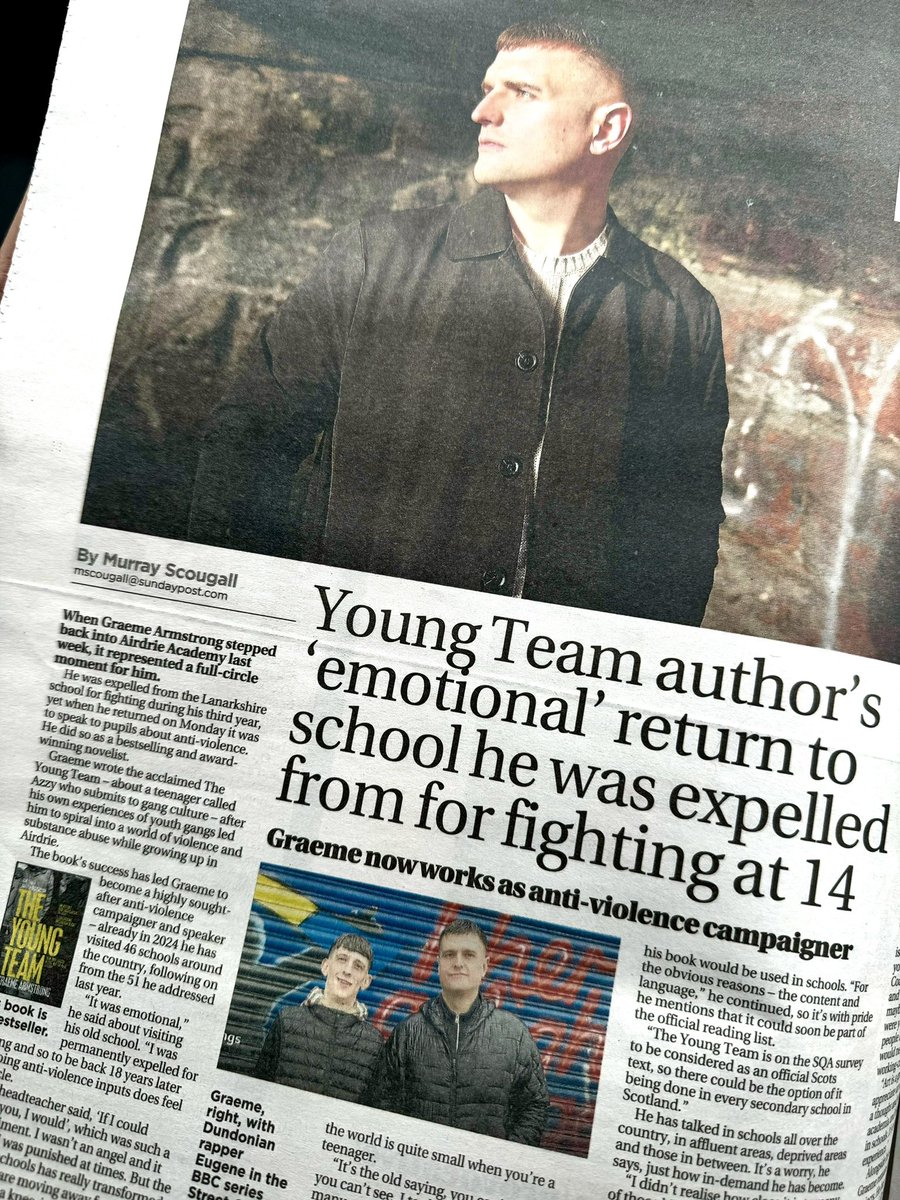 Great to chat to @MScougallSP again four years later at the @Sunday_Post about anti-violence work in schools and our Scottish Masculinities event at @BookPaisley next weekend!

#TheYoungTeam
#PBF24