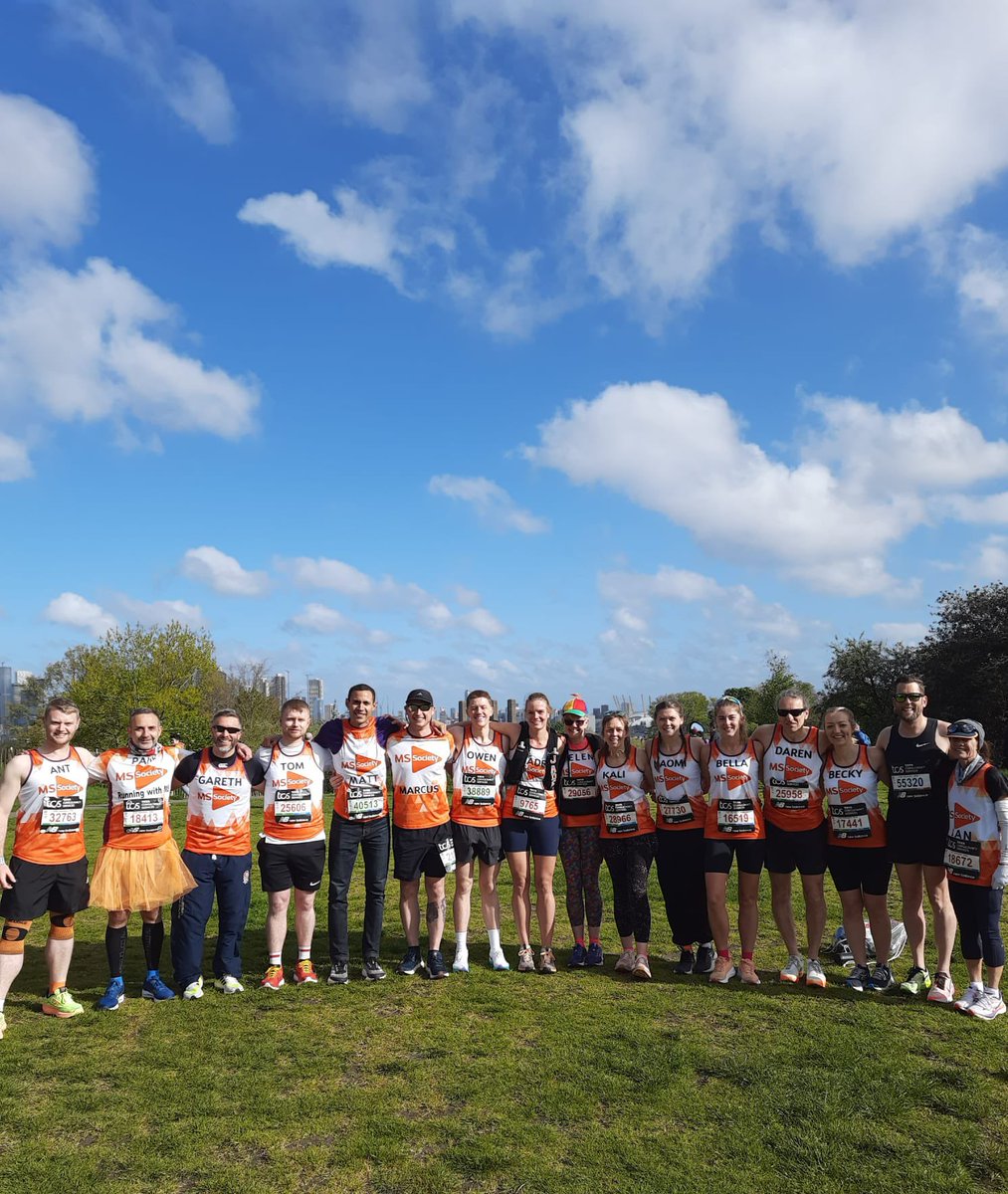 Here’s some of our amazing #MSSuperStars running the #LondonMarathon today 🏃‍♂️ We have cheer points at: Mile 6 - Maze Hill Mile 15.5 - Westferry Road Mile 25.5 - Westminster 🧡🧡🧡