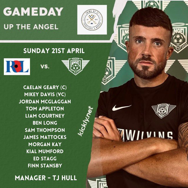 Trims By TJ & Sponsors your match day squad to play RBL Tidworth Reserves this morning by Bulford Camp. Let’s go Angel #Angel #AngelFC #UTA 🪽🟢🙏🏾⚽️💚