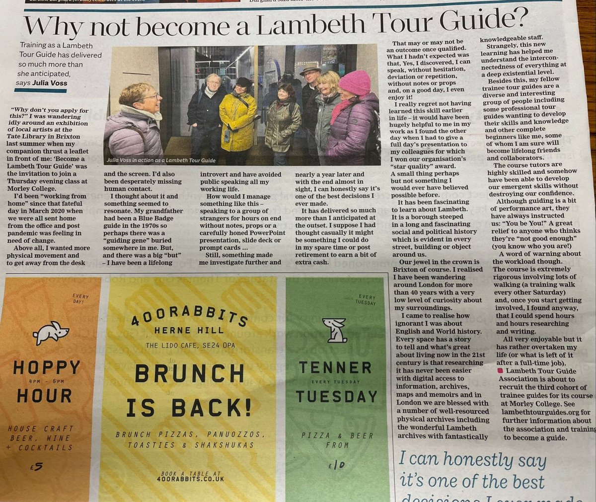 'I can honestly say its one of the best decisions I ever made'. Read about one student's experience of studying to be a #Lambeth Tour Guide and the impact of the course, skills developed and places discovered Applications now open for this year lambethtourguides.org