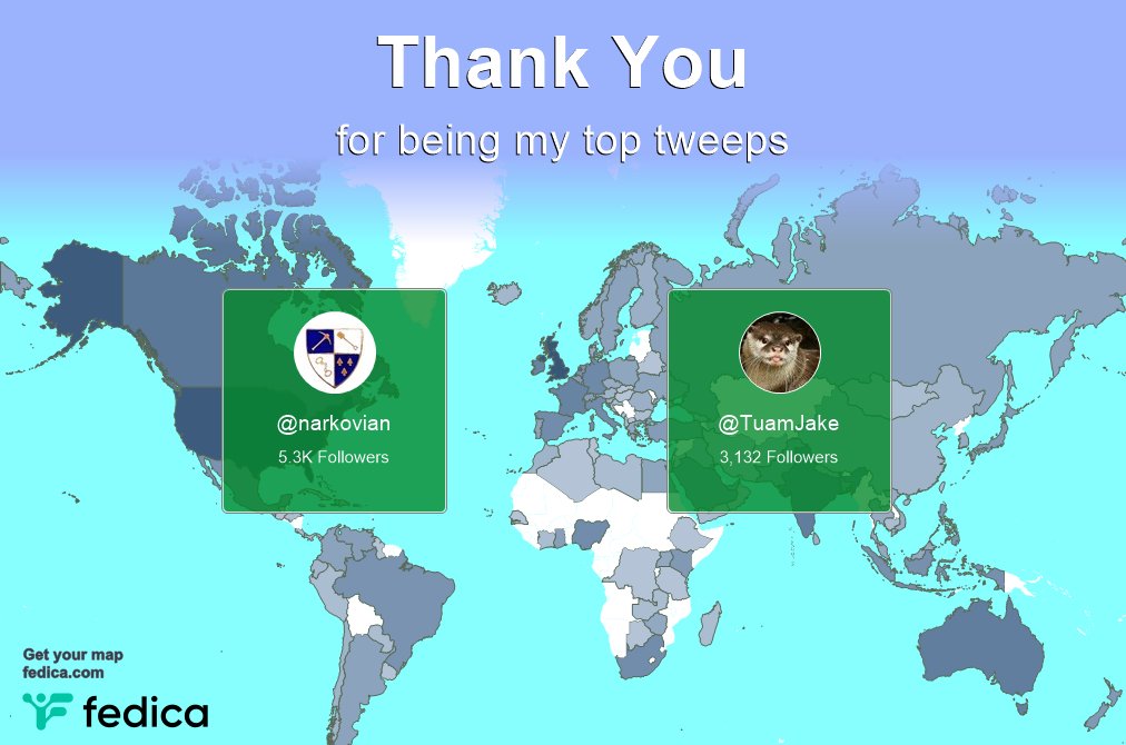 Special thanks to my top new tweeps this week @narkovian, <a href="/TuamJake/">jon</a>