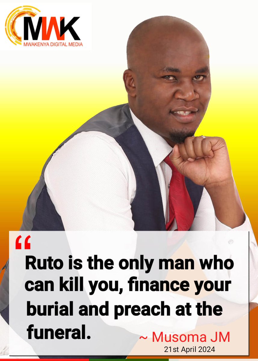 Ruto is the only man who can K-I-L-L you, finance your burial and preach at the funeral.