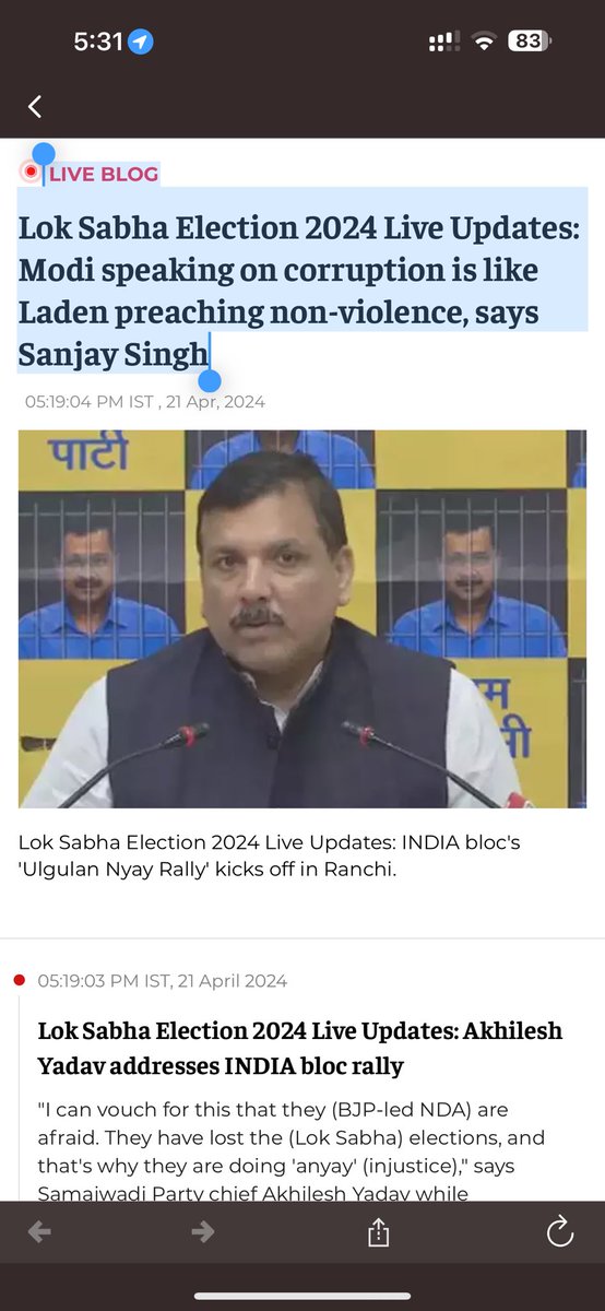 Comparing @narendramodi HON Prime Minister with BIn Laden is great insult to the nation. #Election2024 #codeofconduct 

Lok Sabha Election 2024 Live Updates: Modi speaking on corruption is like Laden  preaching non-violence, says Sanjay Singh This is ET.