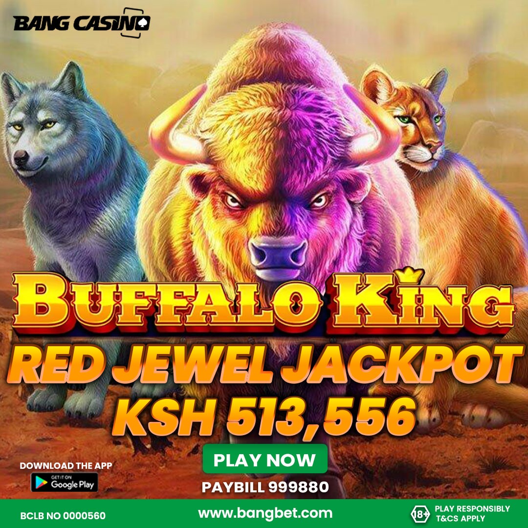 Buffalo King
Power, technique, agility. This is what the game represents. 
Jibambe, na ushinde kakitu hii sunday

Play Now! bangcasino.com

More than Win🌠

#bangbet #morethanwin