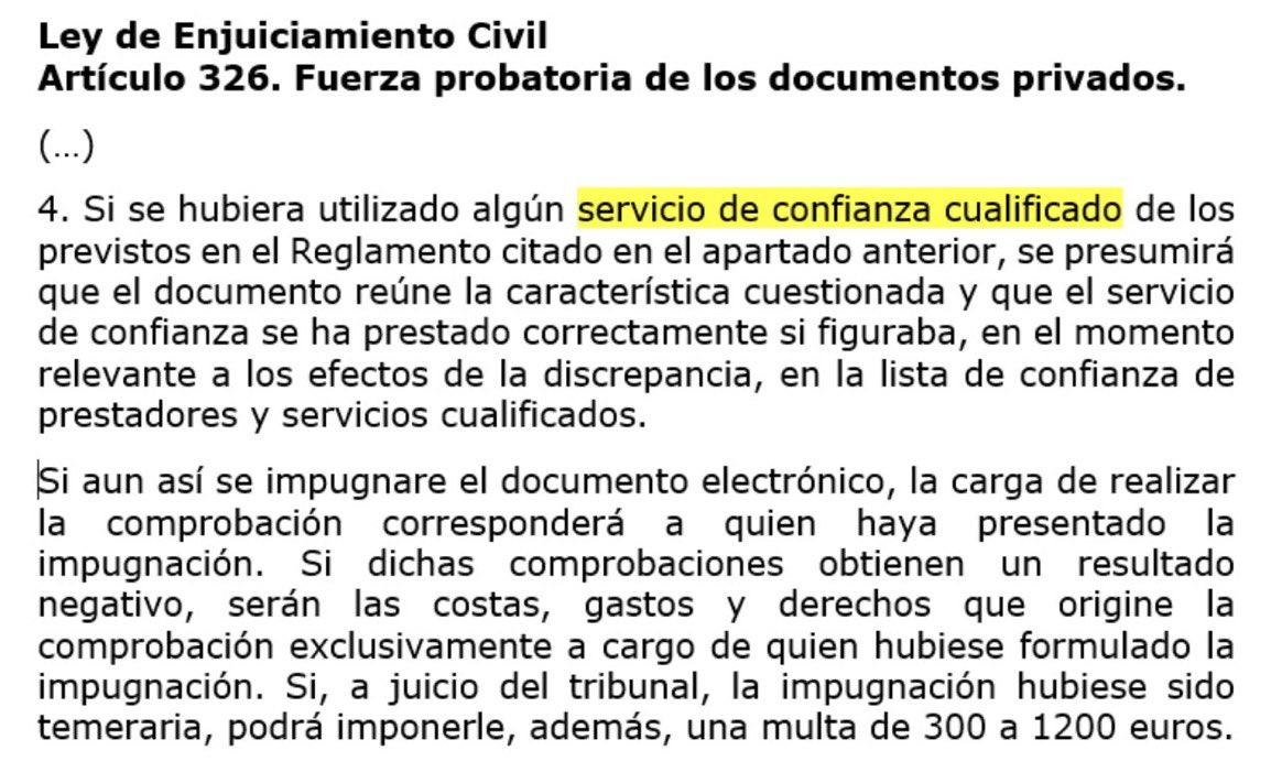 Puedes darle mayor mayor valor probatorio registrando la trazabilidad del proceso a través de alguna plataforma de algún proveedor de servicios de confianza cualificado. Estamos hablando de 20/25 euros #ConsejillosTIC (sigue)