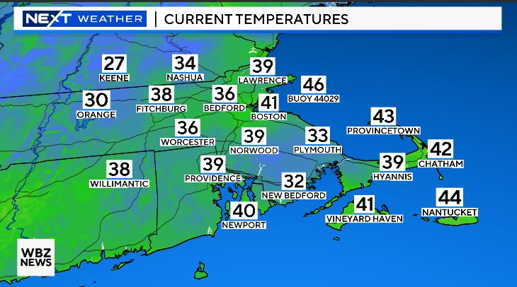 Good Sunday morning! Clear and cooler out there. Many towns starting out in the 30s! Will be a beautiful, sun-filled start to the day. Clouds increase for the afternoon. @wbz