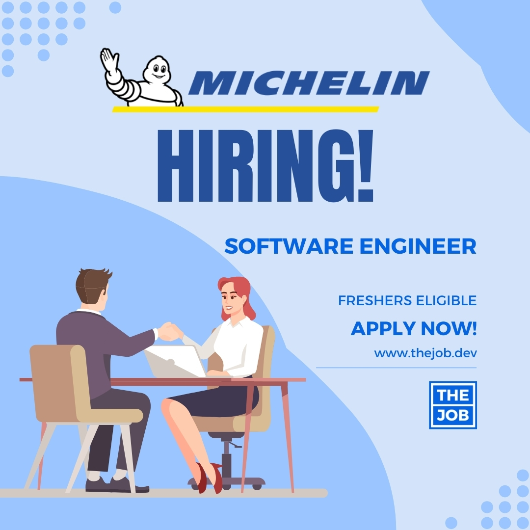 Michelin is looking for passionate individuals to join the team as Software Engineers.
Location: Pune
Apply here: thejob.dev/job/6624d6f369…
#thejob #hiring #hiringnow #jobalert #jobhunt #openposition #opentowork #michelin #lookingforajob #applynow #openfornewopportunities #fresher