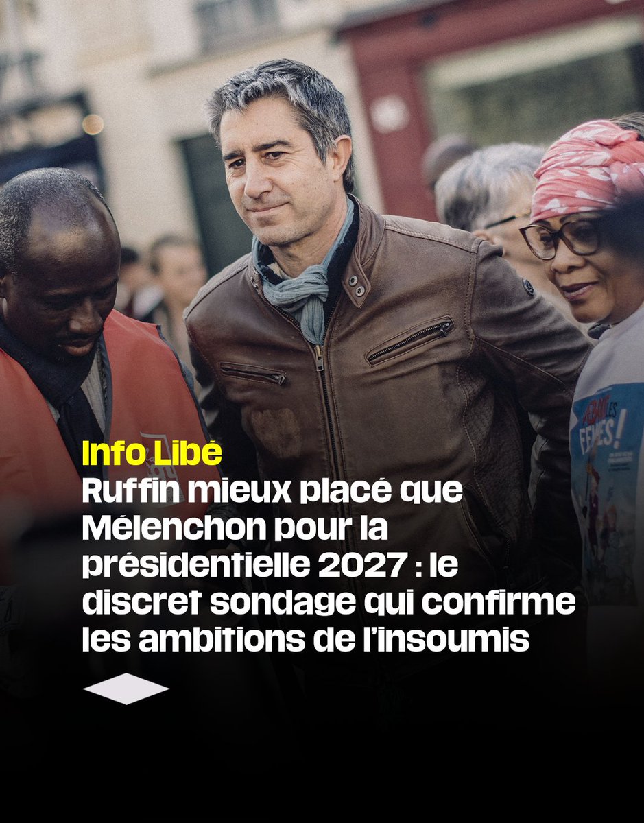 L’équipe de François Ruffin a fait réaliser un sondage où il apparaît comme un meilleur candidat de la gauche que Jean-Luc Mélenchon en 2027, faisant jeu égal avec Marine Le Pen au second tour. Un petit caillou de plus sur le chemin d’une candidature. ➡️ bit.ly/49LY3xS