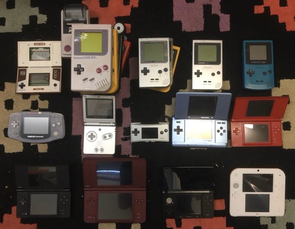 dunktech's tweet photo. Happy 35th Birthday Nintendo Gameboy. Heres is the evolution of the Gameboy over the years. Everyone must have had at least one of these? #gameboy #gameboy35th #nintendo #gameandwatch #gameboylight #gameboymicro #retrogaming #gamersunite https://t.co/kCqn92KVHH