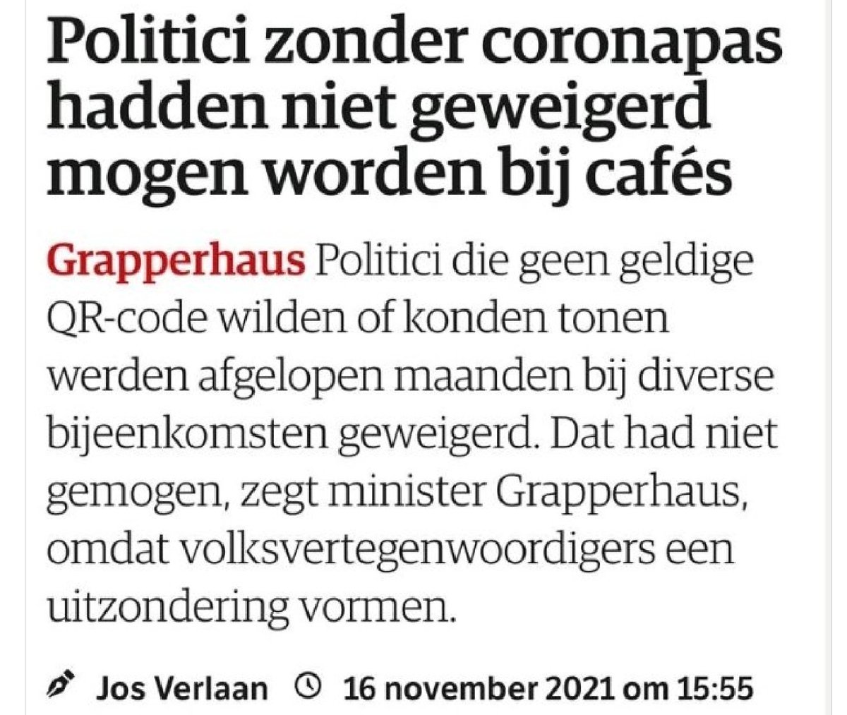 #politici hadden #vrijstelling voor #prikken #injecteren #vaccineren #enten #testen om #qr #bewijs #coronapas te dragen. Zij kregen een #sperre
#uitgezonderd #Coronawahn #CoronaAufarbeitung #nrc #vrijstelling #defeatthemandates #essentieelberoep #unmisbar #ausweis @JosVerlaan