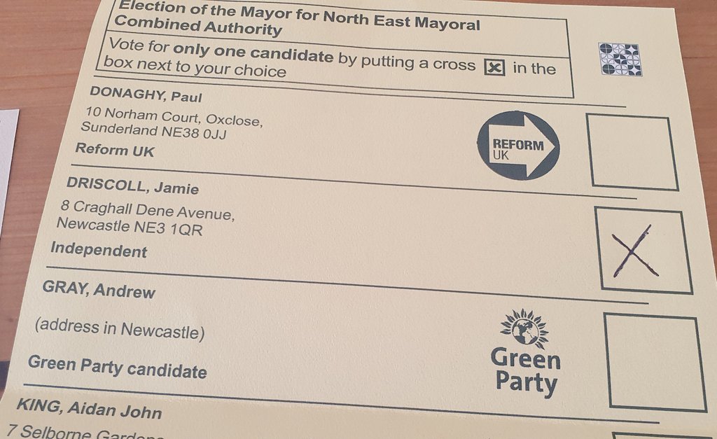 Proud to be giving @MayorJD my vote and support to continue his amazing hard work in transforming the North East and its immensely diverse proud people from all backgrounds and cultures. 

Don't accept or believe an imposter! 

#JamieDriscoll FIGHTING HARD FOR THE NORTH EAST!! ✊🏽