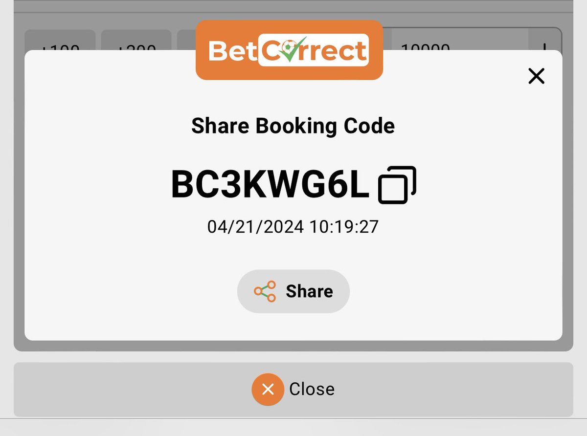 25 odd tossing on BetCorrect ✅ Booking code👉 BC3KWG6L sign up here👇👇 bit.ly/CHIZZY_BB- Get 100% welcome bonus when u sign up with the link….