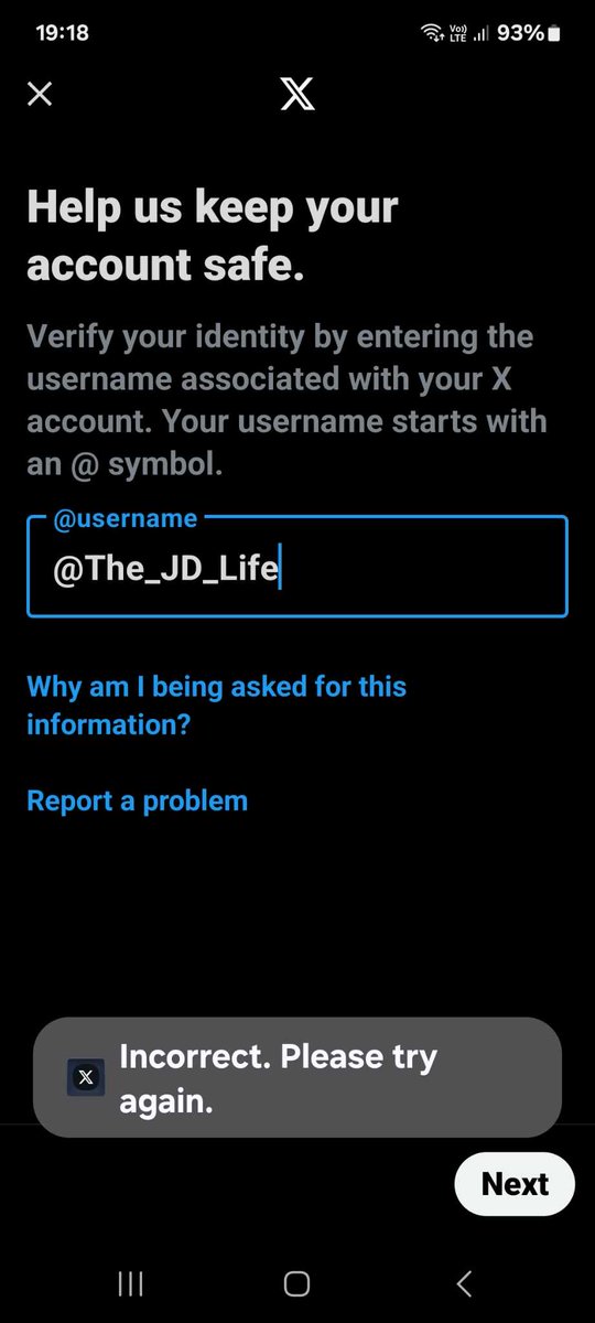 The_JD_Life's tweet photo. @X
just changed my pw, still no access to my details, can't log in on mobile with all correct details. Seriously, it shouldn't be this hard for your platforms to recognise people. Ai might be taking over, but @X and @elonmusk won't be when they can't do the simplest things. https://t.co/PpK3nvb84M