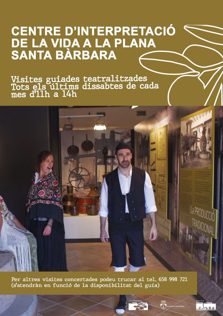 👨‍👩‍👦‍👦 😍 Sabíeu que cada últim dissabte de mes s’organitzen visites teatralitzades al Centre d'Interpretació de la Vida a la Plana, a Mas de Barberans? Us les recomanem! ℹ️ Més info 👉🏼 tuit.cat/Ik8qv #TerresdelEbre