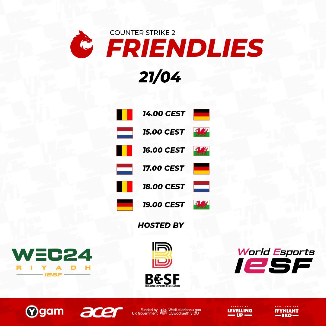 Some amazing international CS2 friendlies going on today ready for the @iesf_official World Esports Championships! 📺 - twitch.tv/esports_belgium Thank you @Esports_Belgium for hosting 🫶