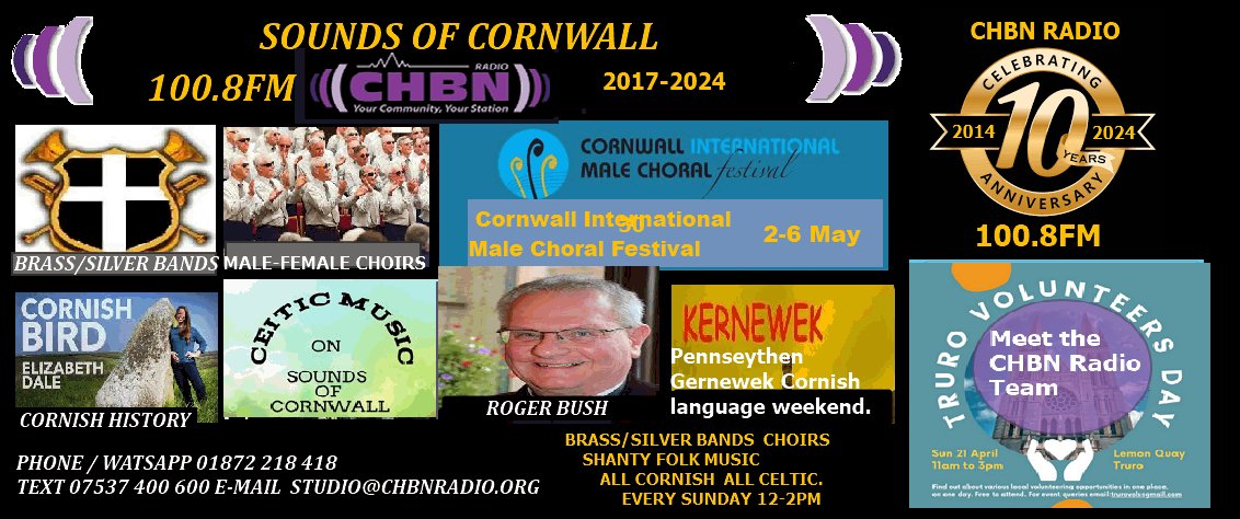 Please join Jeff today from 12 -2 pm #LIVE from studio one <a href="/CHBNRadio/">CHBN Radio</a>  Radio, it's a jam-packed show  The CHBN Radio Team are on Lemon Quay  today with Truro Vols from 11 to 3 pm  I'll have a live report from #Clarissa at 12:10 <a href="/ESDale77/">Elizabeth Dale 〓〓 Cornish Bird</a> back with Martha Blewett's Monument,