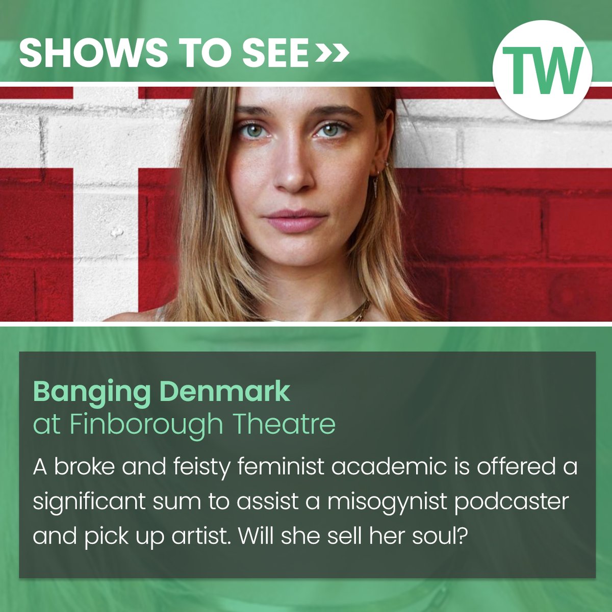 Among our recommended shows to see this week: ‘Banging Denmark’ at Finborough Theatre. Get more show tips here: bit.ly/442CiZE @finborough