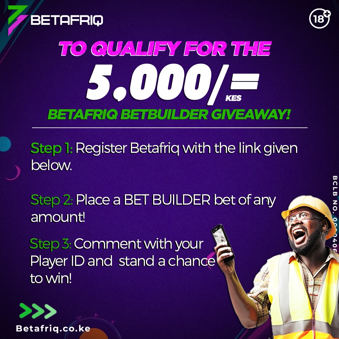 BETAFRIQ Giveaway, FREE cash
Nikona 5k hapa, i will share with you guys. Instructions ni simple, enda Betafriq, make one bet builder of any amount, screenshot then tuma screenshot plus player id yako kwa comments.