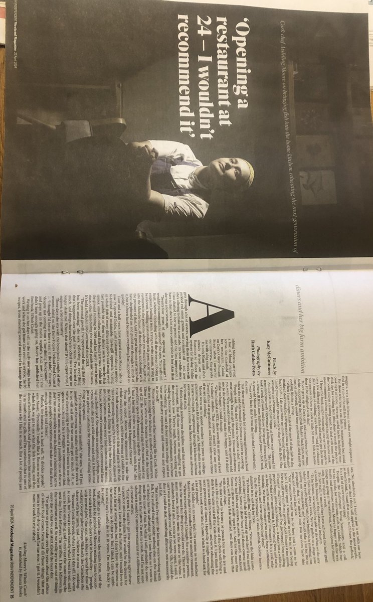 Very proud of BA in Culinary Arts Graduate @ashy_moore of @goldie_cork on her interview n @Independent_ie & on the launch of her new book “Whole Catch”🐟 we offer a Higher Cert in Culinary Studies & a BBus in Culinary Arts @MTU_ie along with Culinary Apprenticeships @noelgmurray