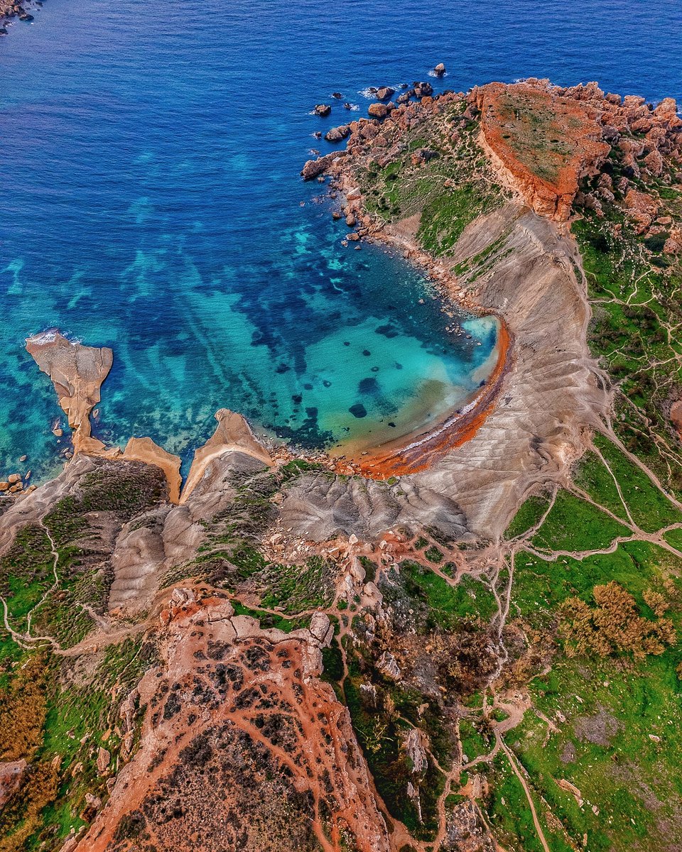 The magnificent hues of the Maltese landscape from above 💚💙 [ 📸 @fabiozollo @place_topshot ] #VisitMalta #ExploreMore #MoreToExplore