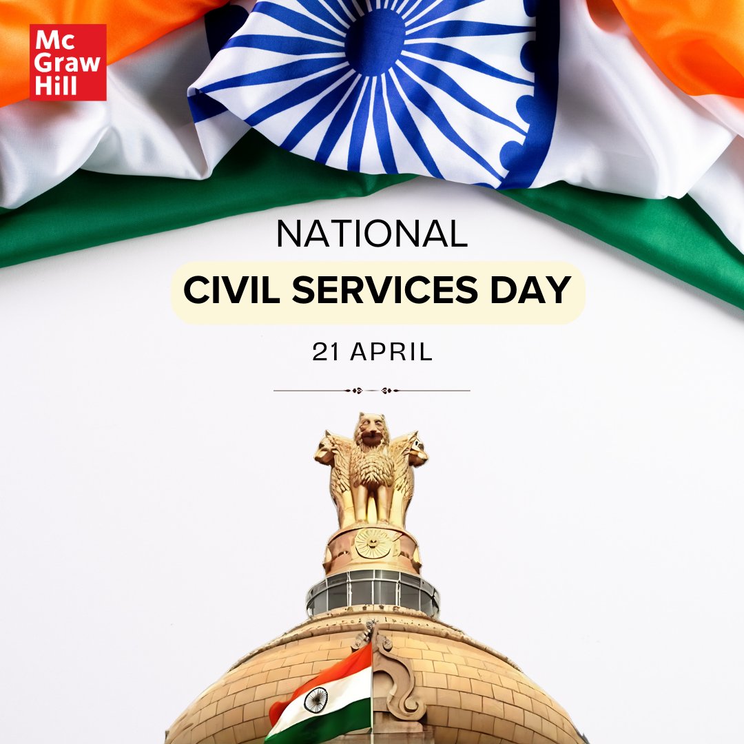 MHEducationIN's tweet photo. On National Civil Service Day, McGraw Hill honors the selfless dedication of civil servants across India. 🇮🇳 Their unwavering commitment shapes the fabric of our society. 💼 Let's join hands in recognizing their invaluable contributions. 

#NationalCivilServiceDay  #McGrawHill https://t.co/towV1WVXnd