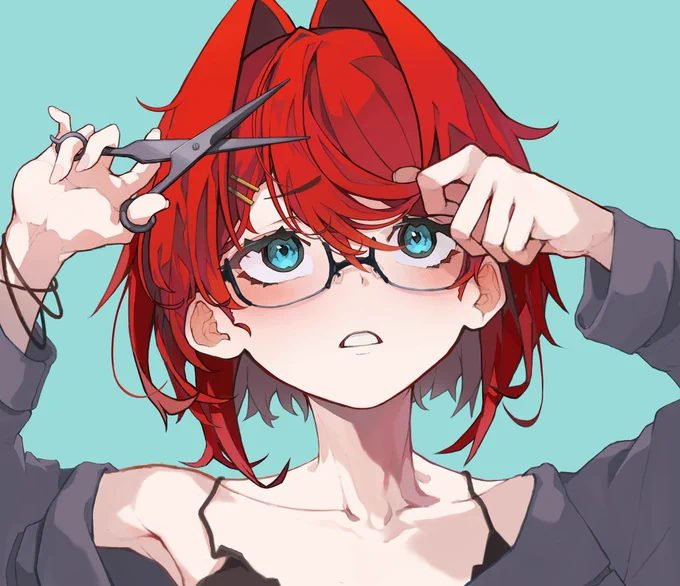 #絵ンジュ 髪を切るアンジュ 