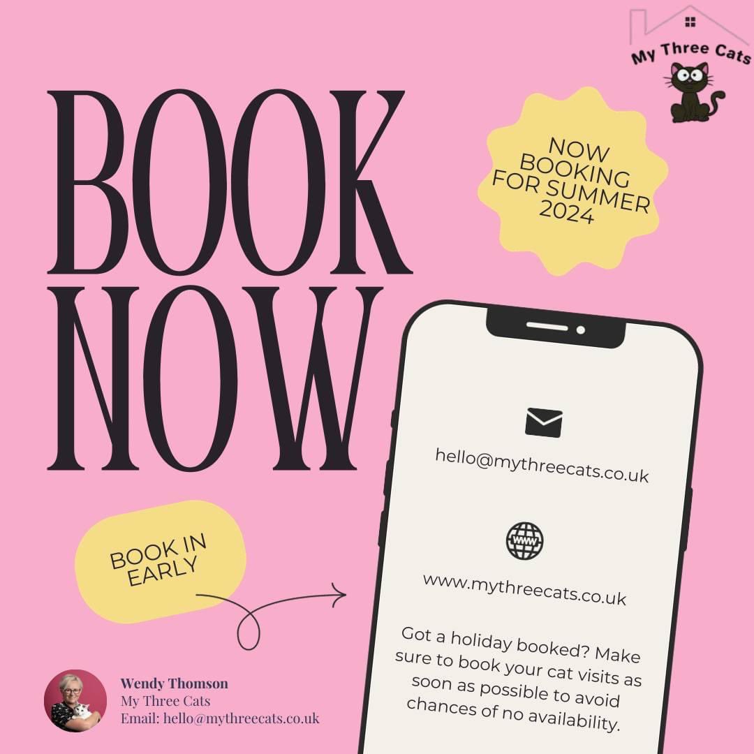 🐾🌟 Planning your next getaway? Don't forget to plan for your cats too! 😸🏖️

📍 Our schedule fills up very quickly, especially during peak holiday seasons, so beat the rush and secure your spot as soon as you know your travel dates.

#Warrington #CatSitter #cattery