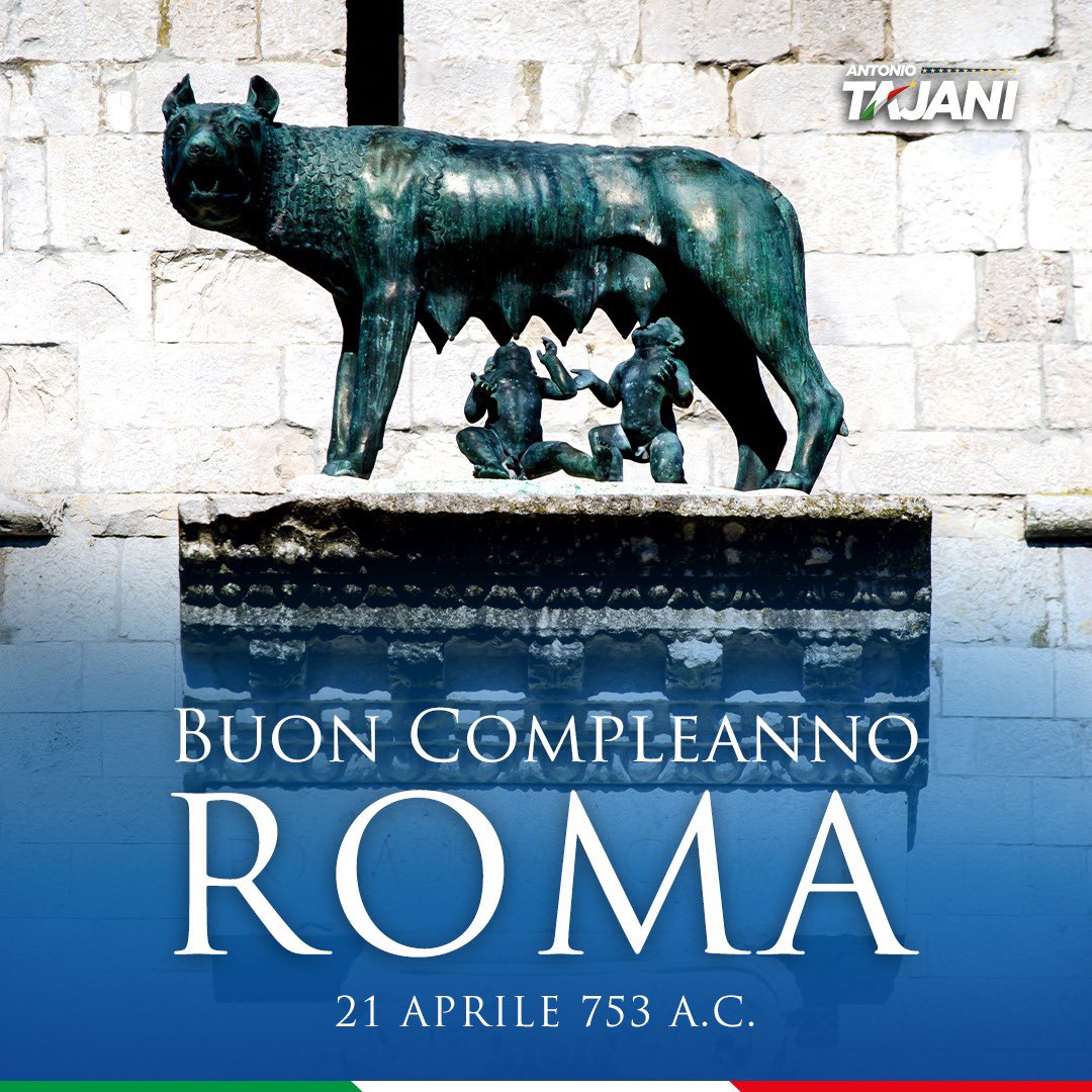 Antonio_Tajani's tweet photo. 2777 anni, buon compleanno Urbe Immortale!

#21Aprile #Roma https://t.co/6UAUAU2kVh