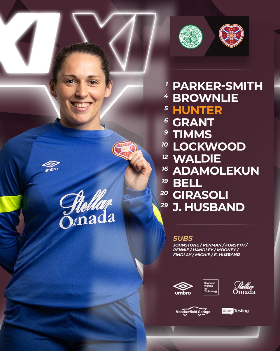 📋TEAM NEWS Here's how the Jambos shape up for today's @SWPL encounter at Celtic Park 🇱🇻