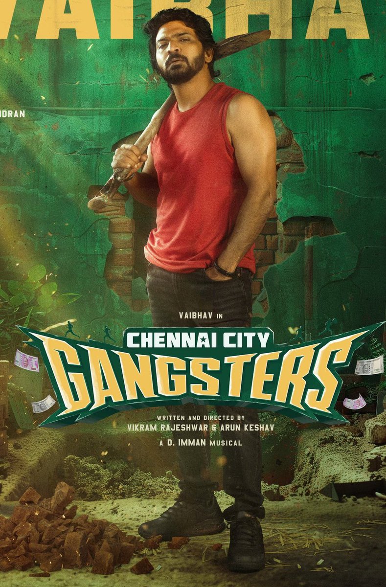 #ChennaiCityGangsters : #Vaibhav 

Stars : #Vaibhav - Athulya Ravi - Anandraj - Redin Kingsley
Music : D Imman (Semaraja)
Direction : Vikram Rajeshwar & Arun Keshav (Debut)

#HappyBirthdayVaibhav ✨
Shooting On Progress!!