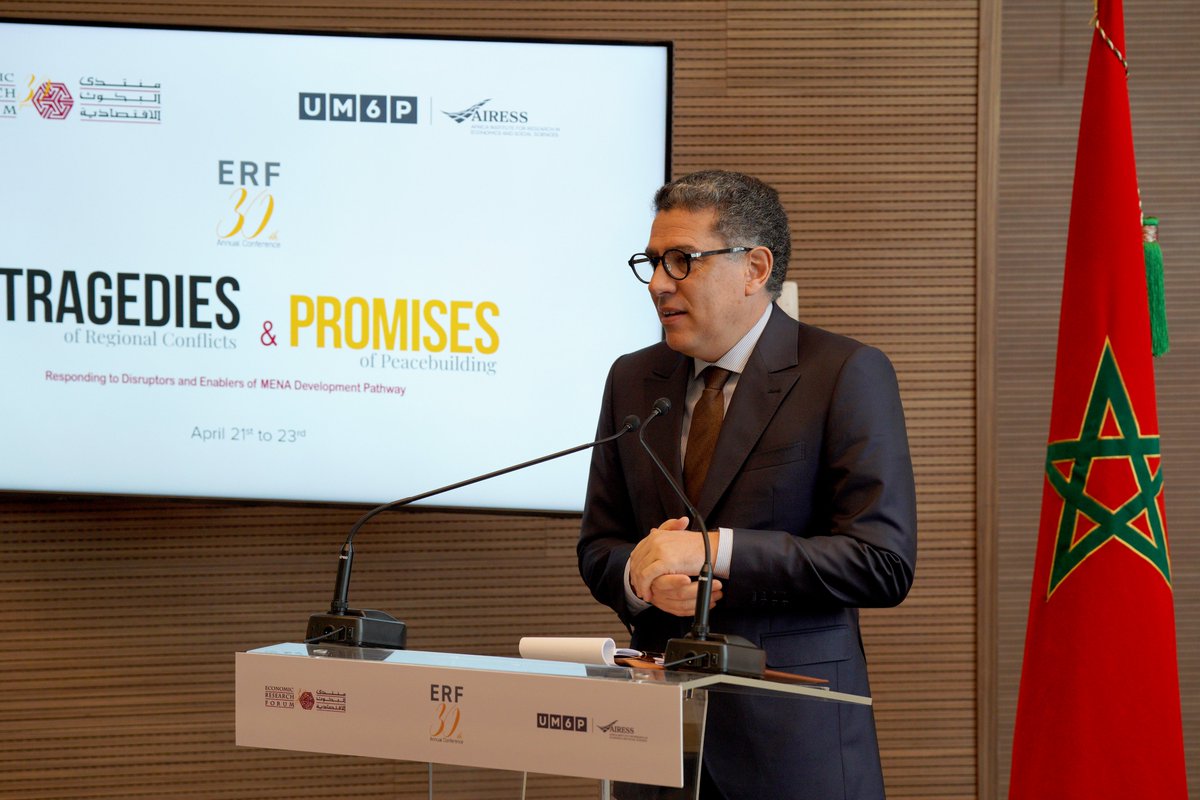 FGSES_UM6P's tweet photo. Launch of the ERF 30th Annual Conference on ''Tragedies of Regional Conflicts and Promises of Peacebuilding'' today at UM6P Rabat Campus. https://t.co/yK3f3eZhGO