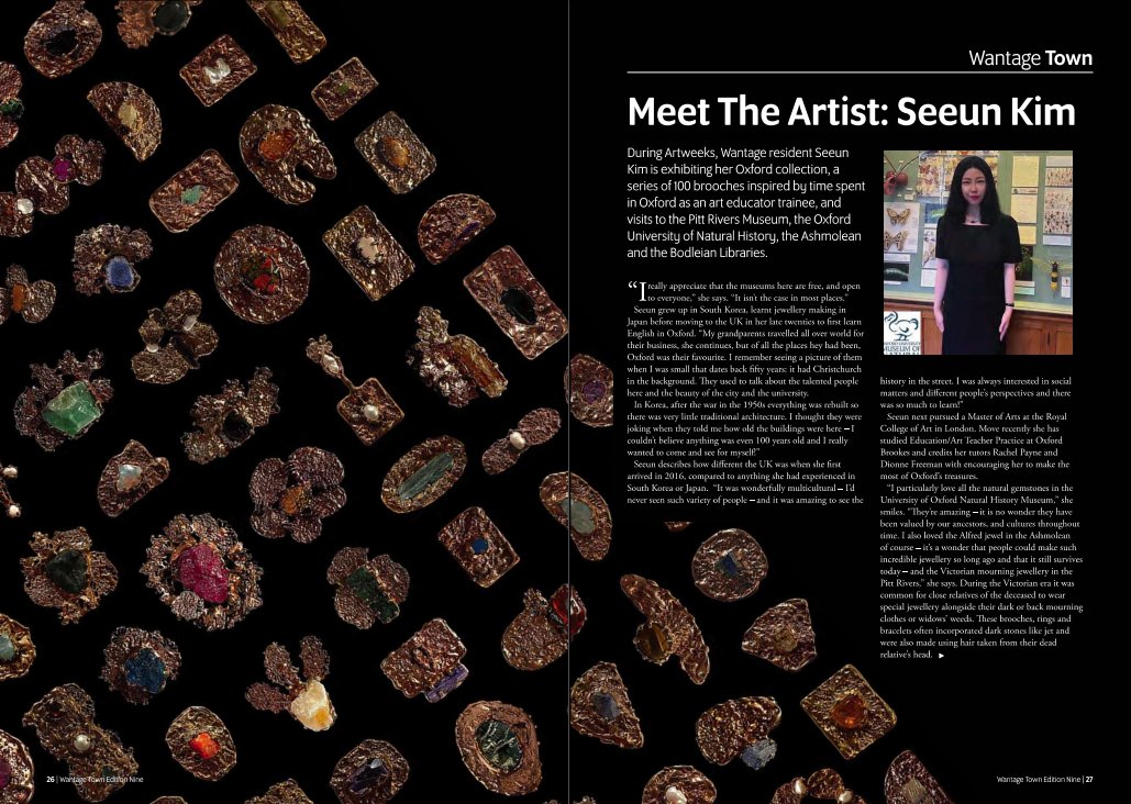 In this morning's coffee-time read, meet Artweeks newcomer Seeum Kim who invites you to see her exquisite jewellery collection inspired by Oxford, in the heart of Wantage. Click here: artweeks.org/sites/default/…