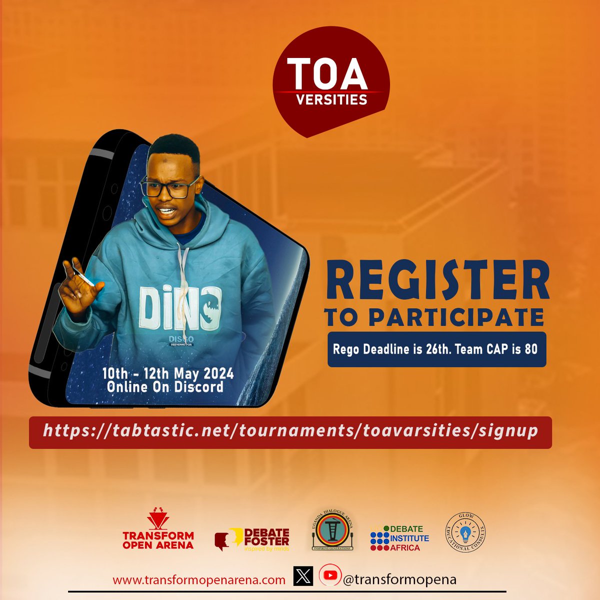 transformopena's tweet photo. Registration on Tabtastic.

🗓️ Deadline is April 27th.
♾️ Team Cap is 80
♨️ Open and School Break
♾️ Open and Institutional Teams

Register: Sign-up for TOA Varsities: https://t.co/dhlIDXTGLG

Contact +256756809141 for any queries.

#TOAVarsities #RegisterNow https://t.co/pMgEX6Dfcw