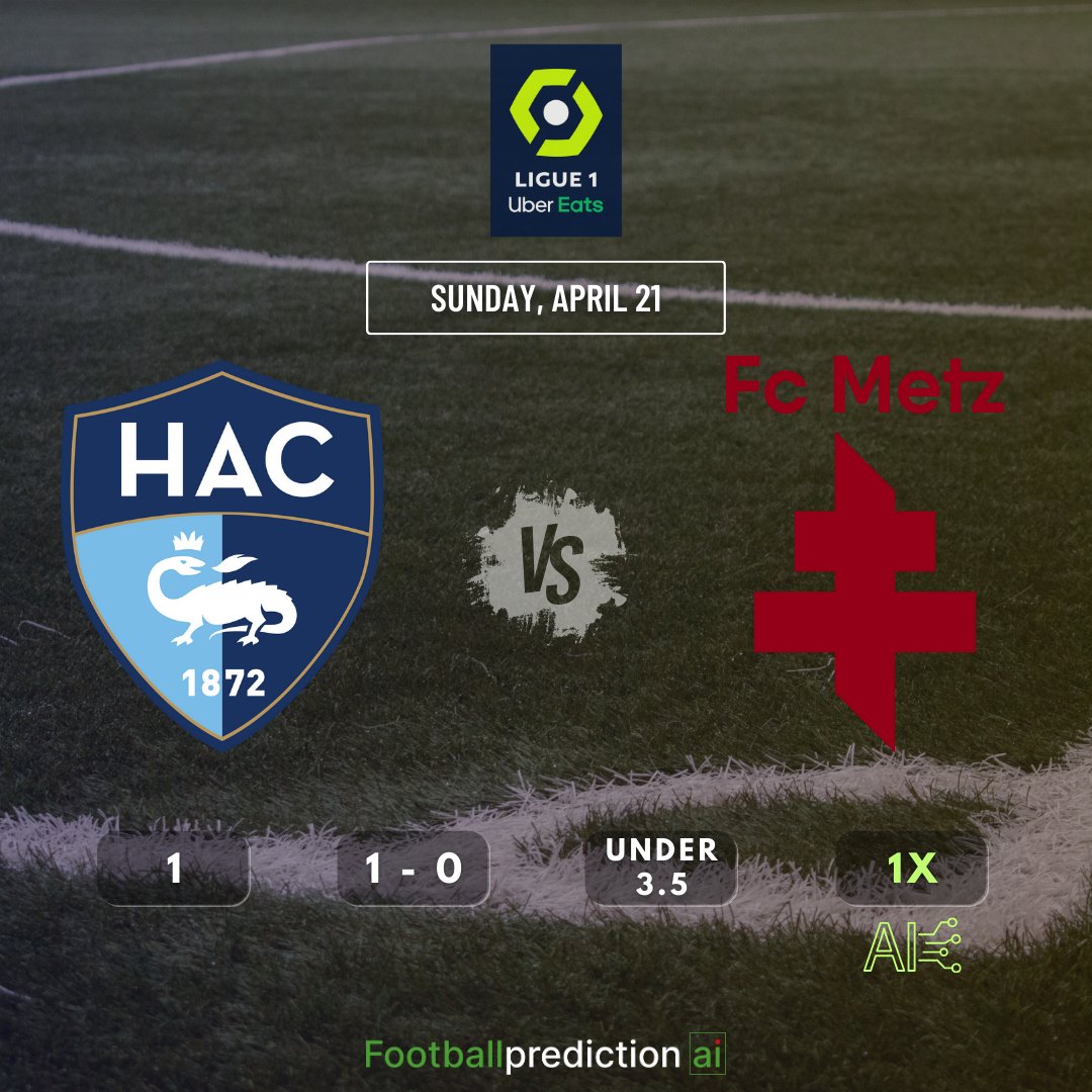 It's #LeHavre versus #FCMetz in tonight's #Ligue1UberEats action! Who will win the match? Check out our predictions! #FootballPredictions #Matchday #FranceFootball

Discover more free AI football predictions here! ⬇️footballprediction.ai/previews-news