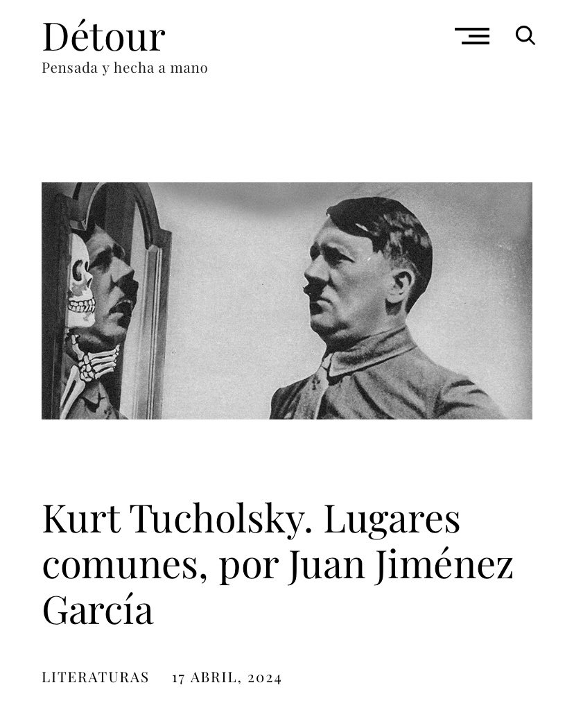 Os dejamos por aquí la maravillosa reseña que Juan Jiménez García ha escrito sobre “Deutschland, Deutschland über alles” en @tdetour diarios.detour.es/literaturas/ku…