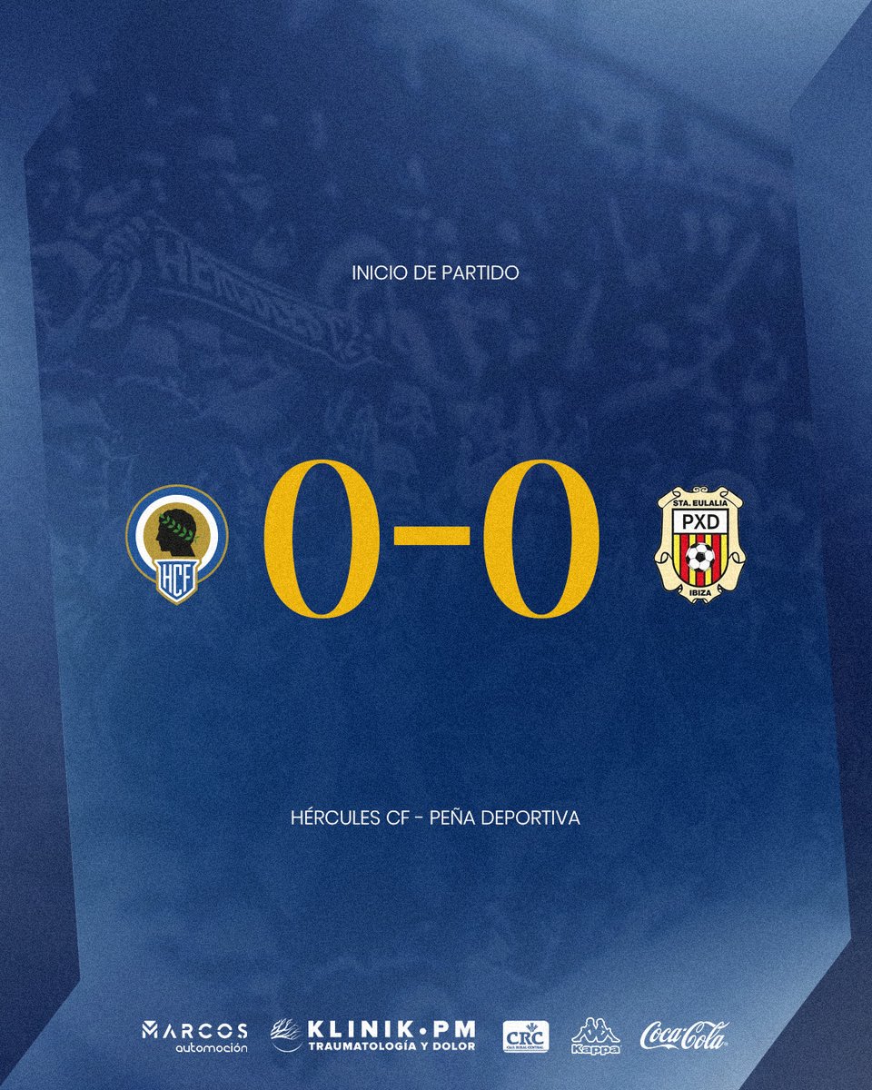 ⚽️ ¡COMIENZA el partido en el RICO PÉREZ! ⚒️

𝗛𝗲́𝗿𝗰𝘂𝗹𝗲𝘀 𝗖𝗙 0️⃣➖0️⃣ Peña Deportiva

📺 tvfootballclub.com

#HérculesPeñaDeportiva
💙 #MachoHércules 🤍