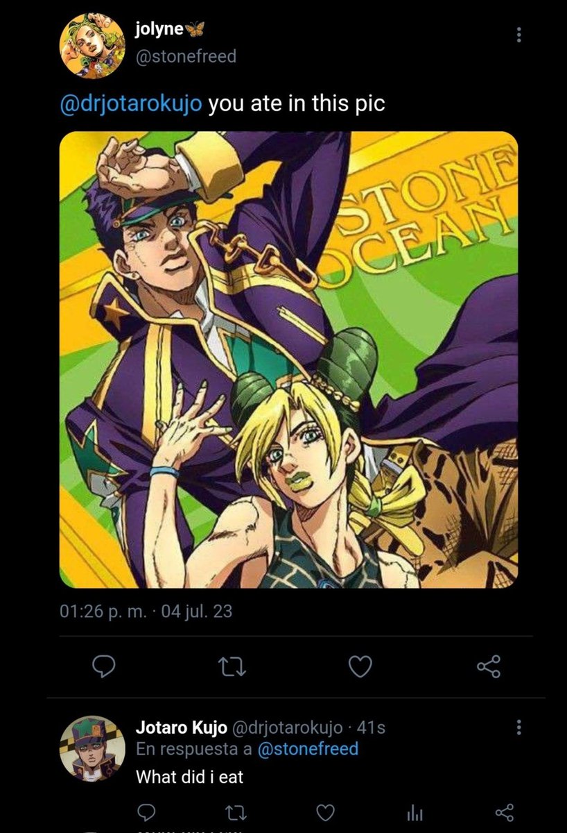 This image lives rent free in my head bc like this is literally how Jotaro is.