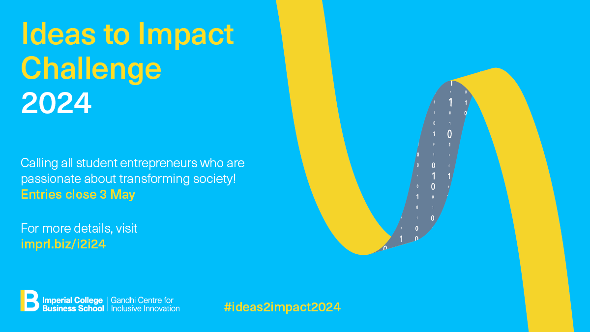 Do you have what it takes to transform lives? 💫 The @GandhiCentreICs is calling on all student entrepreneurs to enter the Ideas to Impact Challenge for this year. Entries close on 03 May 2024. Find out more here👇 imprl.biz/i2i24