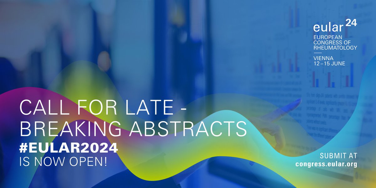 📢The call to submit your late-breaking abstracts to #EULAR2024 is now open! 🔔Deadline: 28 April 2024 Submit your clinical and scientific breakthroughs today👉pulse.ly/et3k3n8ifv #eularCONGRESS #EULAR #Rheumatology