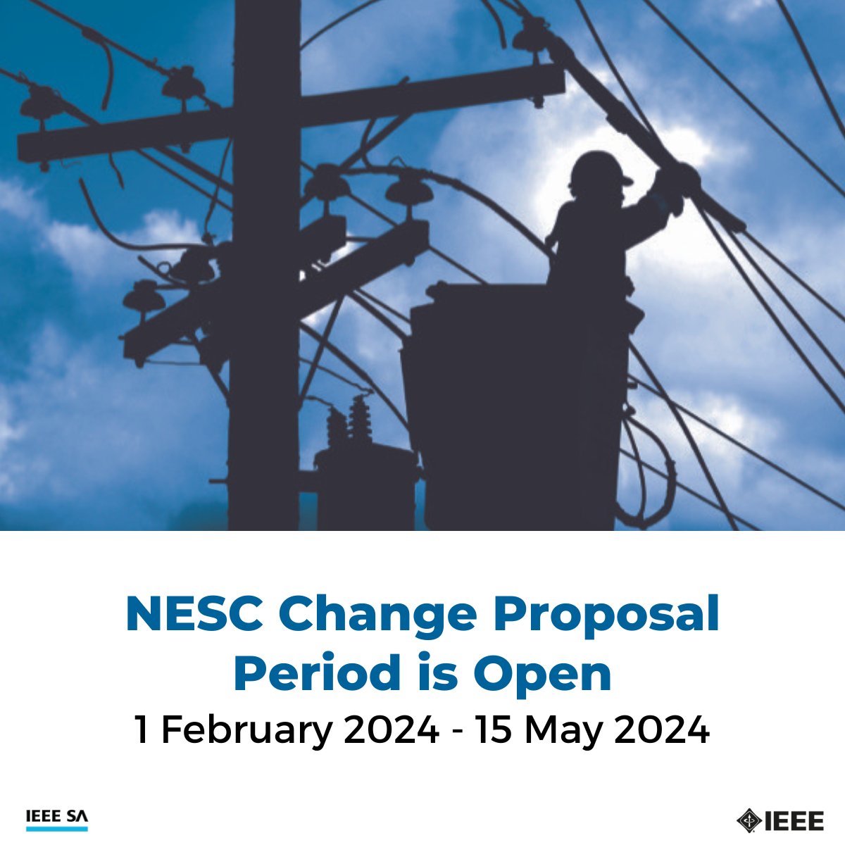 The National Electrical Safety Code® sets the ground rules and guidelines for practical safeguarding of utility workers and the public. Submit your changes and review proposals by 15 May 2024: ieeesa.io/3HFU7mJ