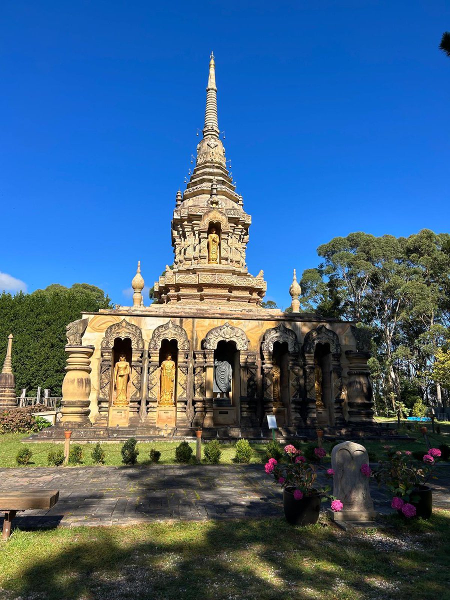 I enlisted Dylan to help me dead head the roses. They’re still going strong. It was a beautiful day here in the Southern Highlands. We got out to the Sunataram Monastry in Bundanoon for a meditation session. What a spot, the view is spectacular. It was great to clear my mind.